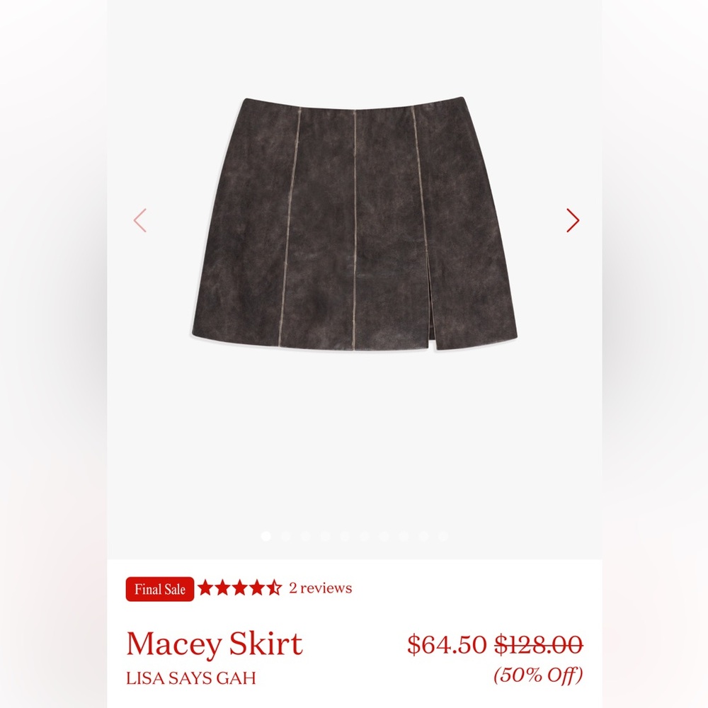 Lisa Says Gah Macey Leather Skirt
